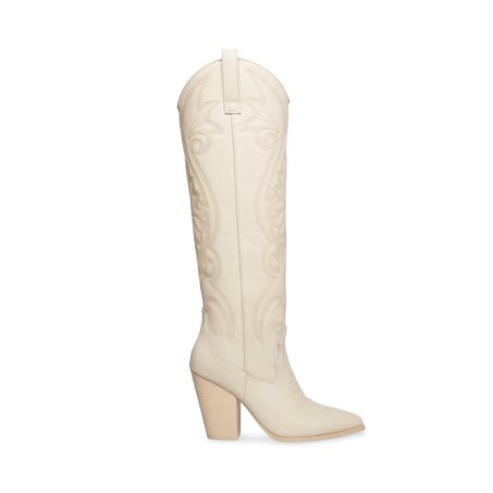 Botas Hasta La Rodilla Steve Madden Lasso Cuero Mujer Blancas | ES UM264E